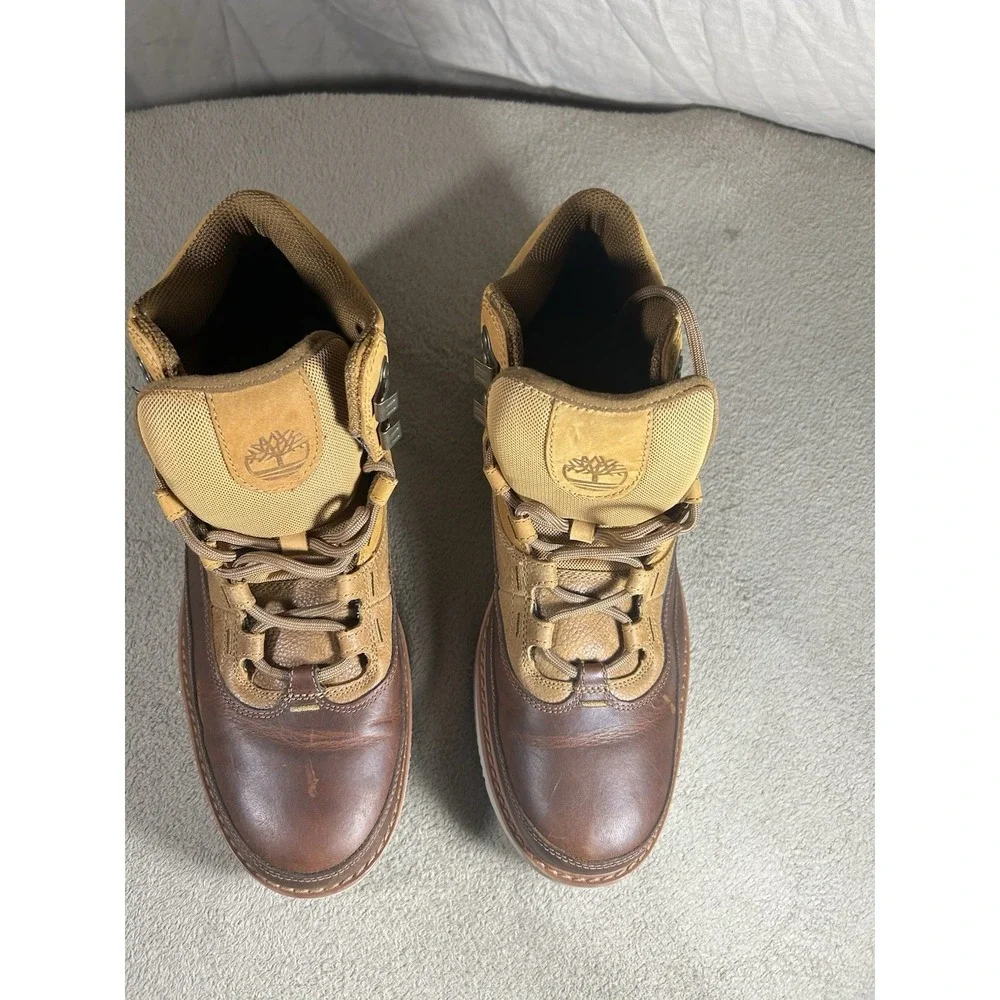 Timberland Boots Mens Size 10 Brown Leather Suede Chukka Wedge Sole Shoes A1HHL